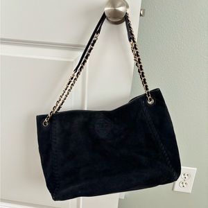 Navy Suede Tory Burch Medium/Large Bag